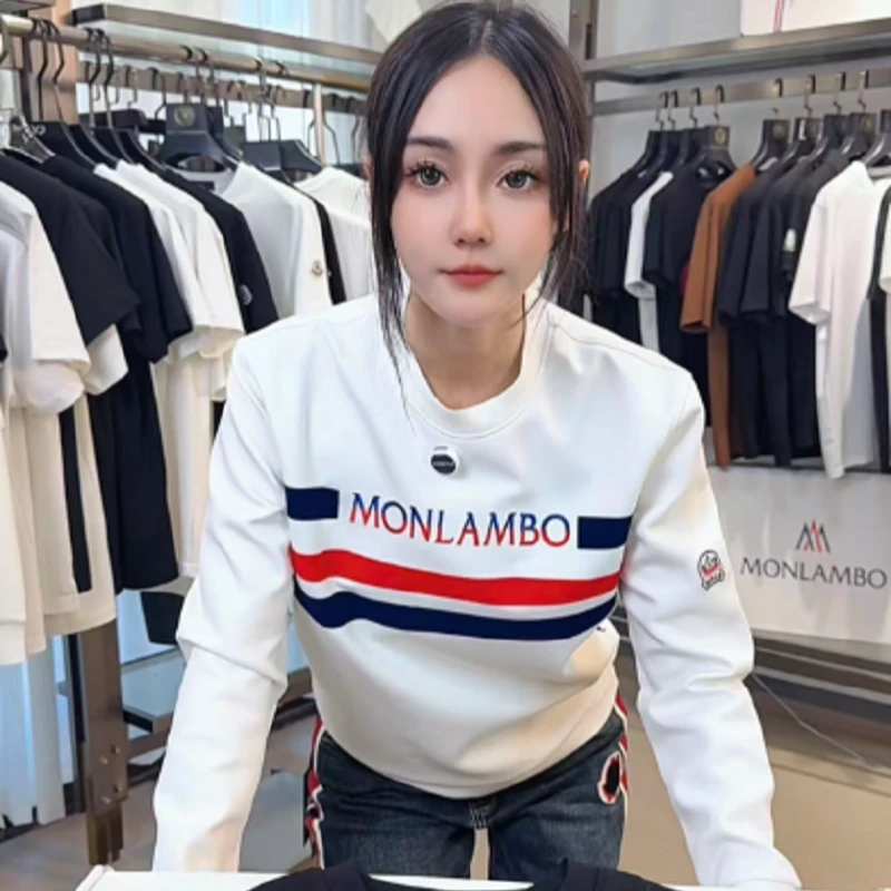 MONLAMBO秋季新款立体刺绣男士新款时尚圆领潮流百搭亲肤透气卫衣