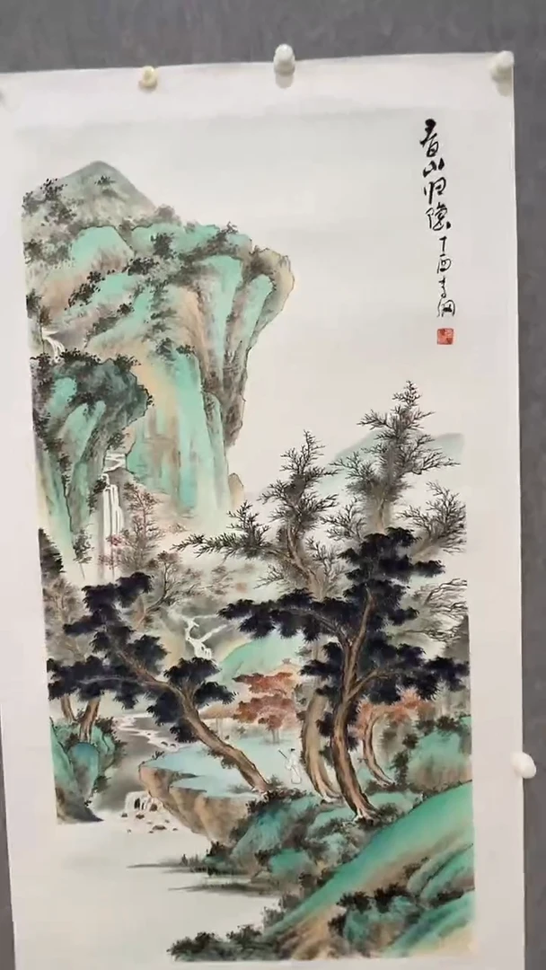 国画李纲-8平尺-山水国画-金