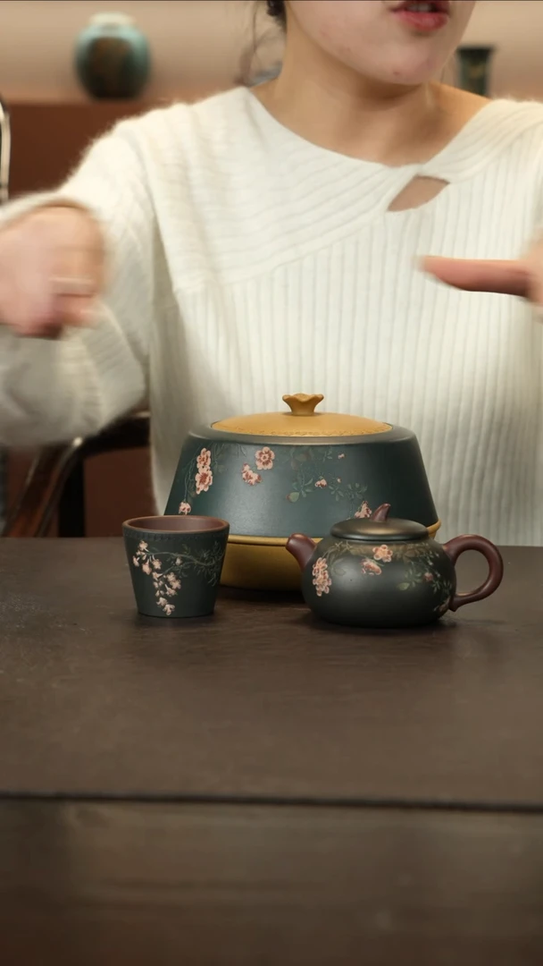 【闪购商品】紫砂茶壶直播福利马方远茄段套组+桃夭罐