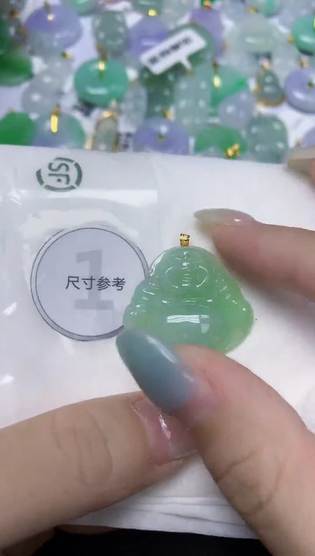 翡翠18K金镶嵌颈饰天然缅甸翡翠A货百元以上9元证书费自理