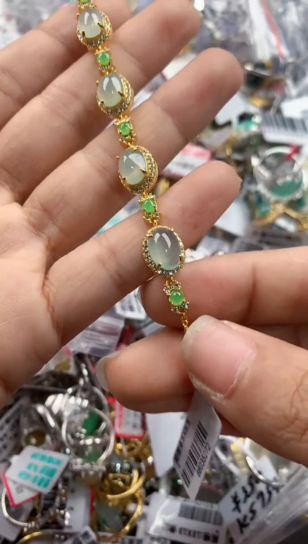 银S925镶嵌戒指翡翠3333----8