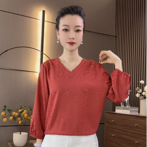 〖114福〗2025新款时尚遮肉显瘦衬衫上衣洋气百搭气质