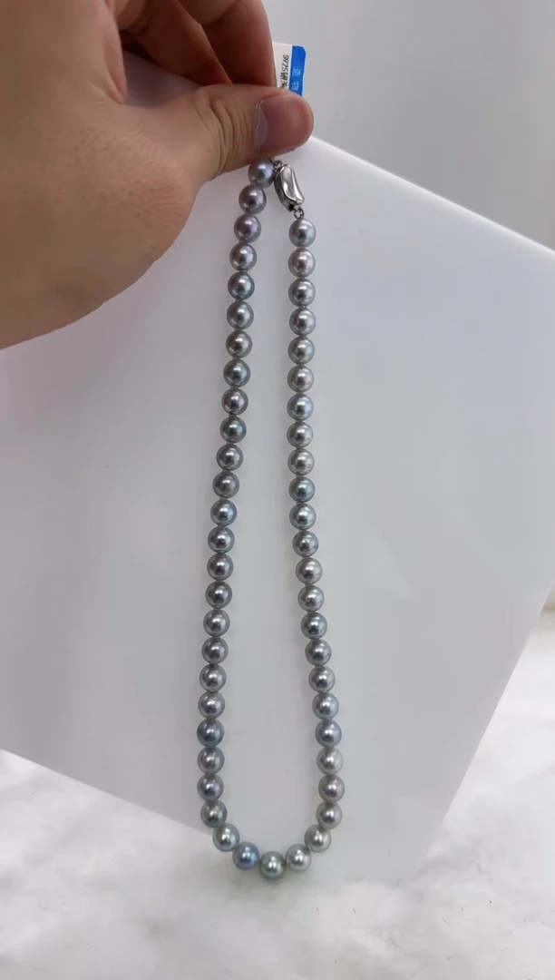 【闪购商品】海水珍珠DA银S925镶嵌t509 灰珠串7