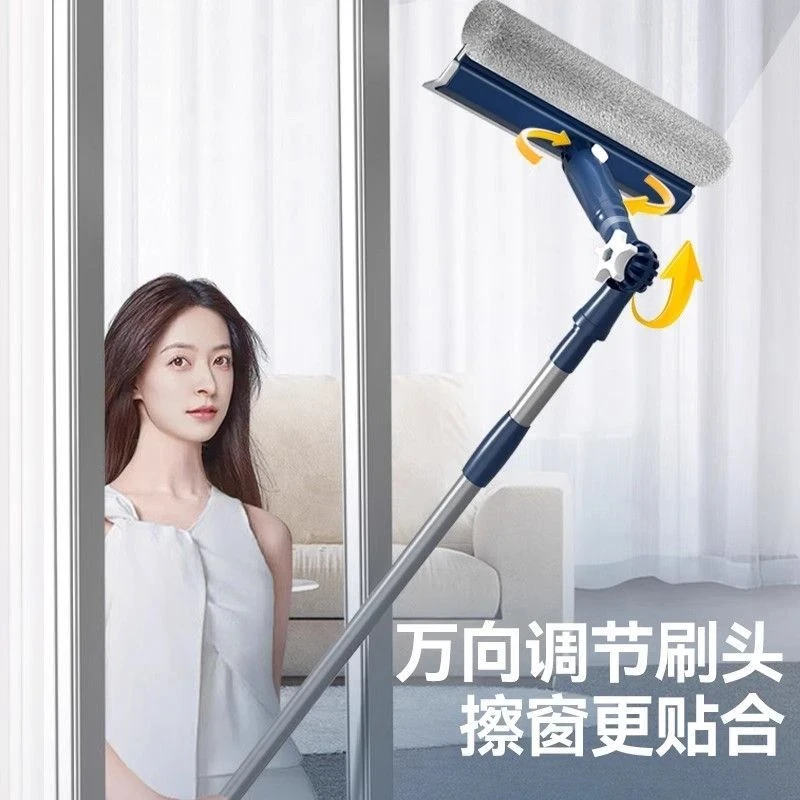 擦玻璃神器家用高层窗外专用刷伸缩杆双面搽洗刮水板