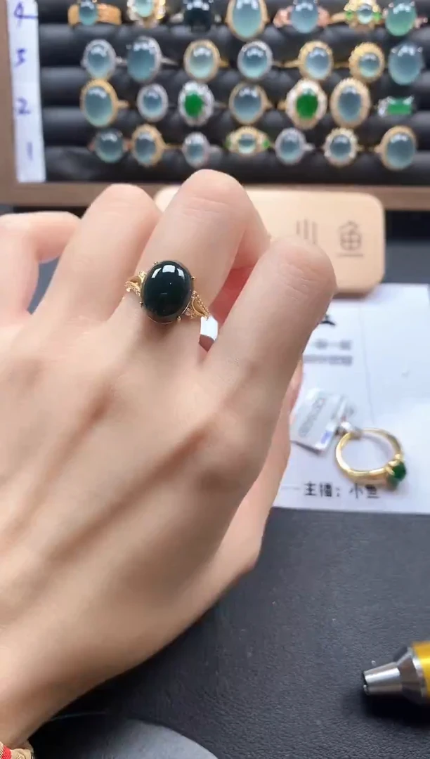 银S925镶嵌戒指翡翠51151