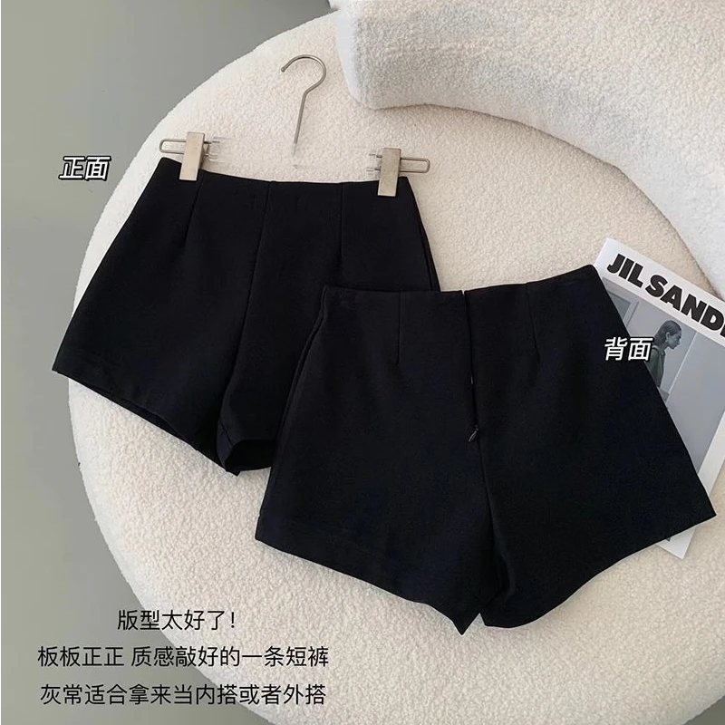 黑色包臀短裤女2025夏季新款韩版爆款百搭修身高腰热裤紧身超短裤
