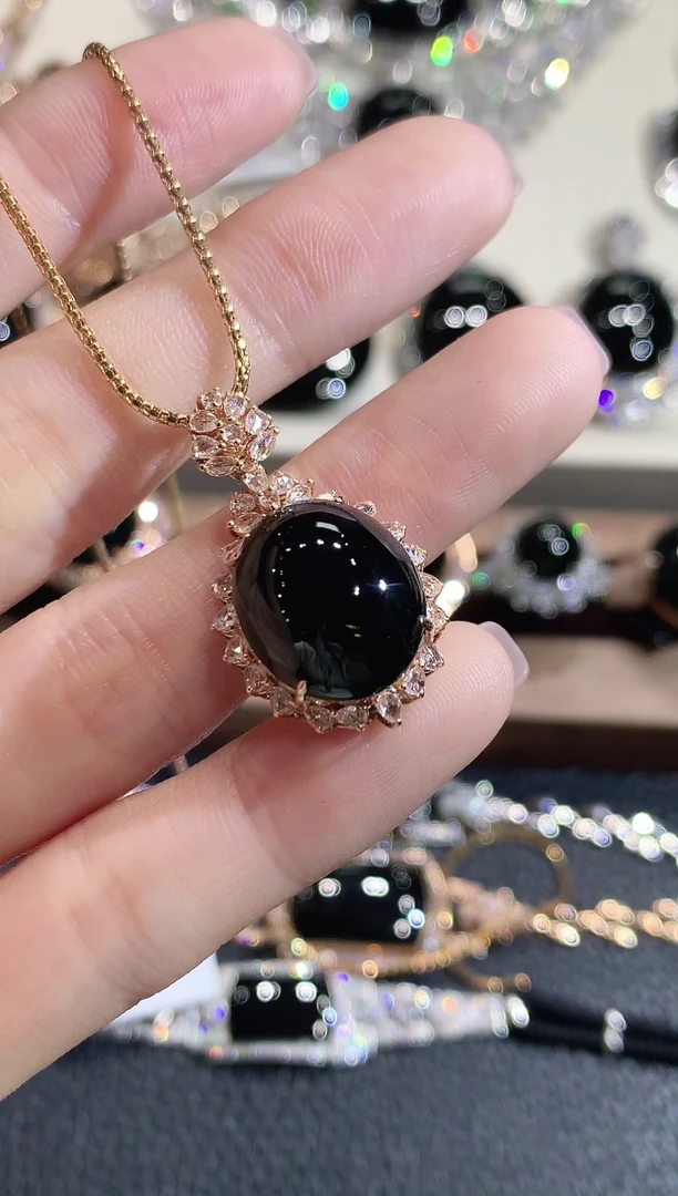 吊坠(不含链)18K金镶嵌翡翠C33翡翠