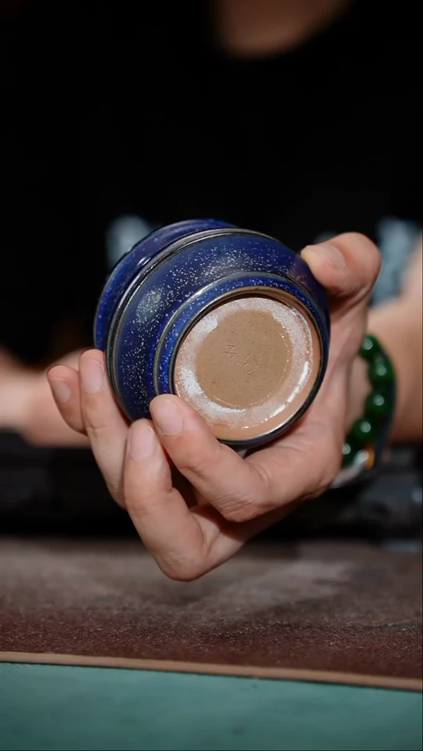 167-1大竹节杯（碳蓝壶）