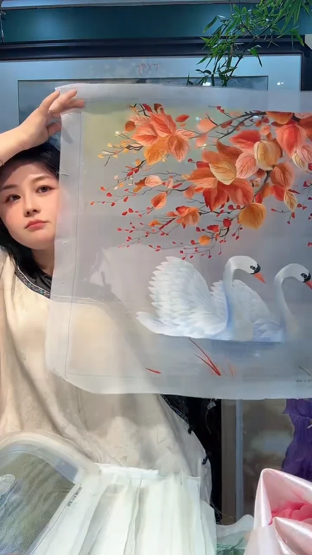 横款非遗苏绣手工刺绣绣片