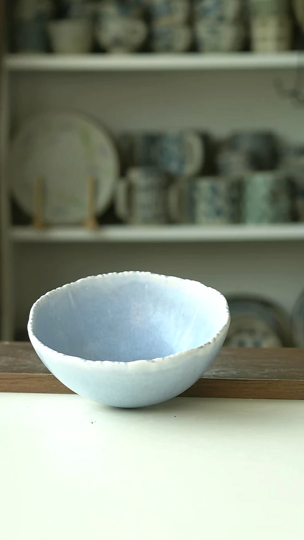 dxc砚山冰心蓝早餐碗15cm @4-2@