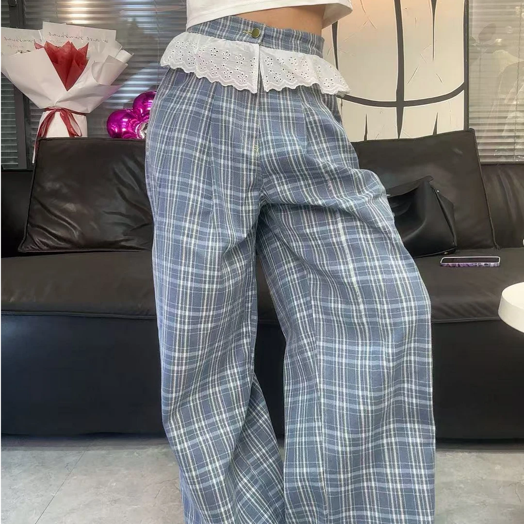 《赵小姐推荐》格子花边裤