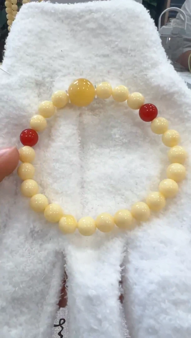 未镶嵌蜜蜡裸石天然俄料微瑕蜜蜡单株时尚手串