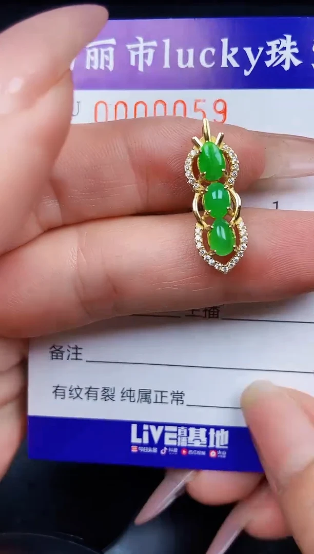 翡翠银S925镶嵌颈饰0059