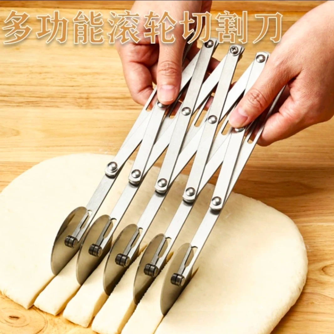 三款商用切面滚轮刀披萨刀家用可调节早餐切油条刀专用切面滚轮刀