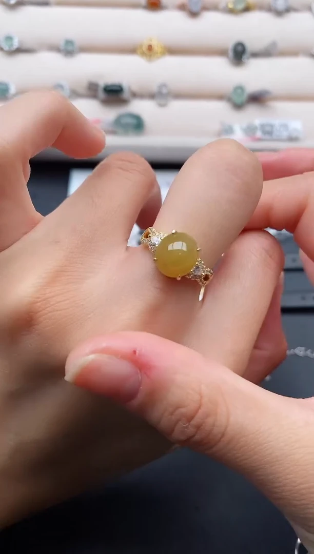 银S925镶嵌戒指翡翠666666+4