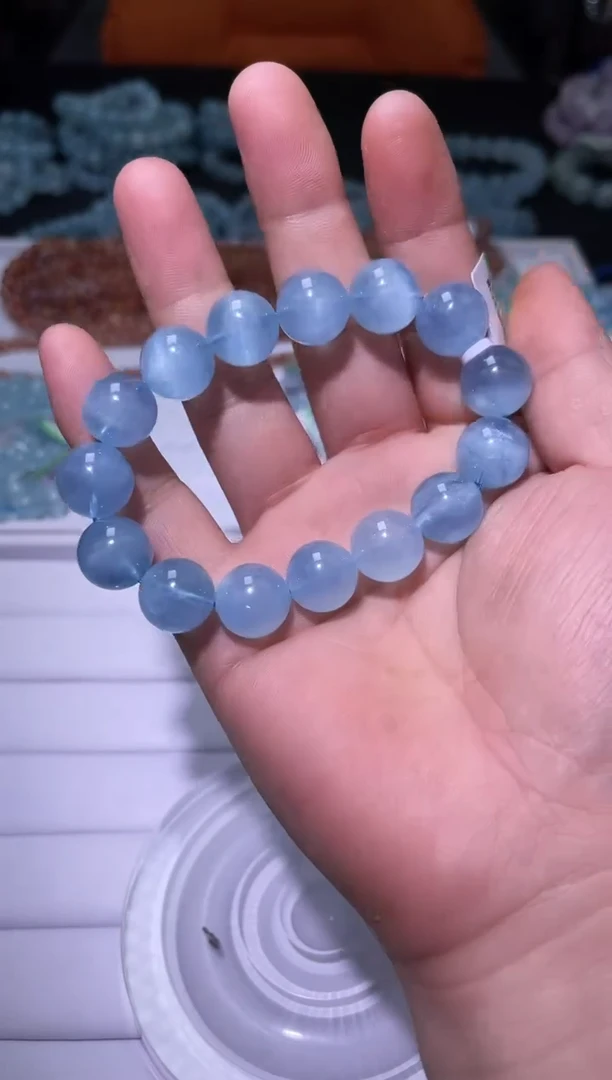 1海蓝宝石（处理）J191-14mm海蓝宝单圈-多样性发其一