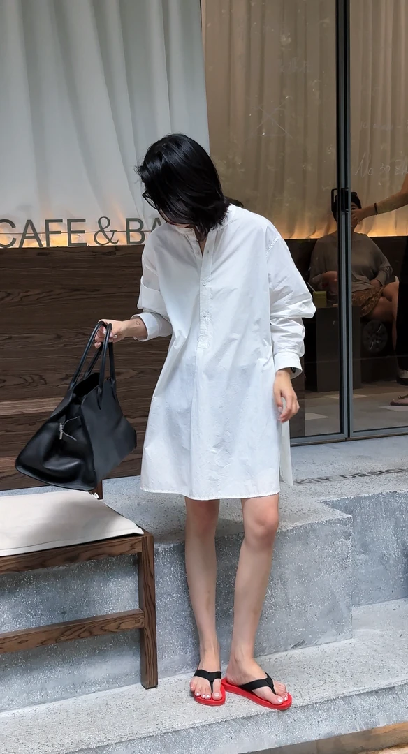 一濛 【理性白】衬衫裙 简约高级感 慵懒宽松 82290Z