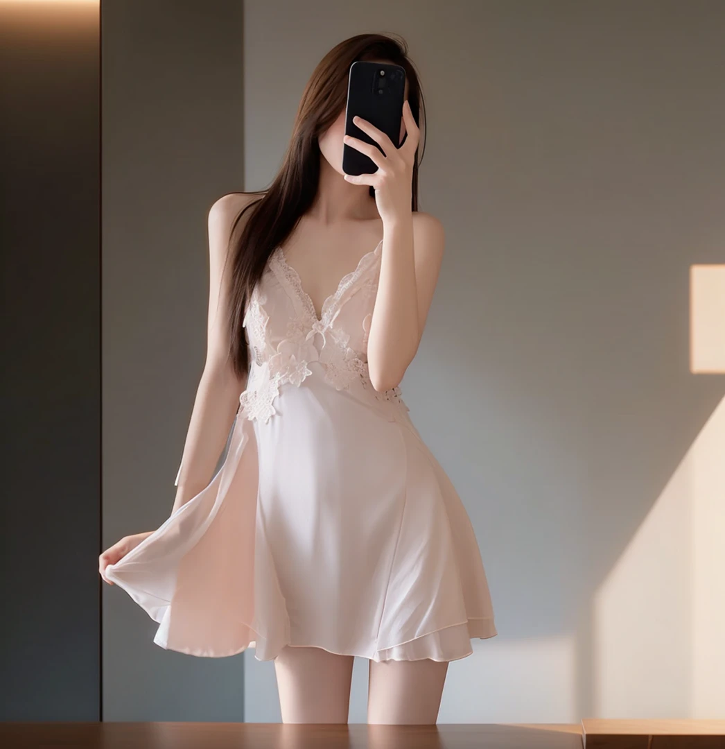 【云纱】夏季性感女通用短款短裙睡裙纯欲连衣裙吊带裙显瘦网红镂空