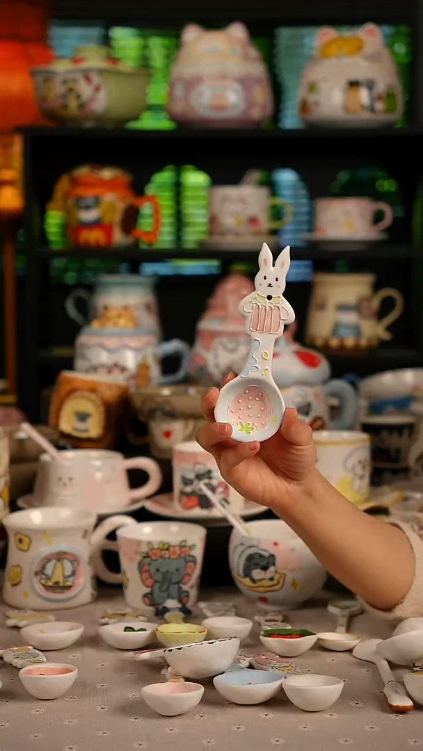 陶瓷无盖款景德镇高温釉下彩纯手绘创意瓷