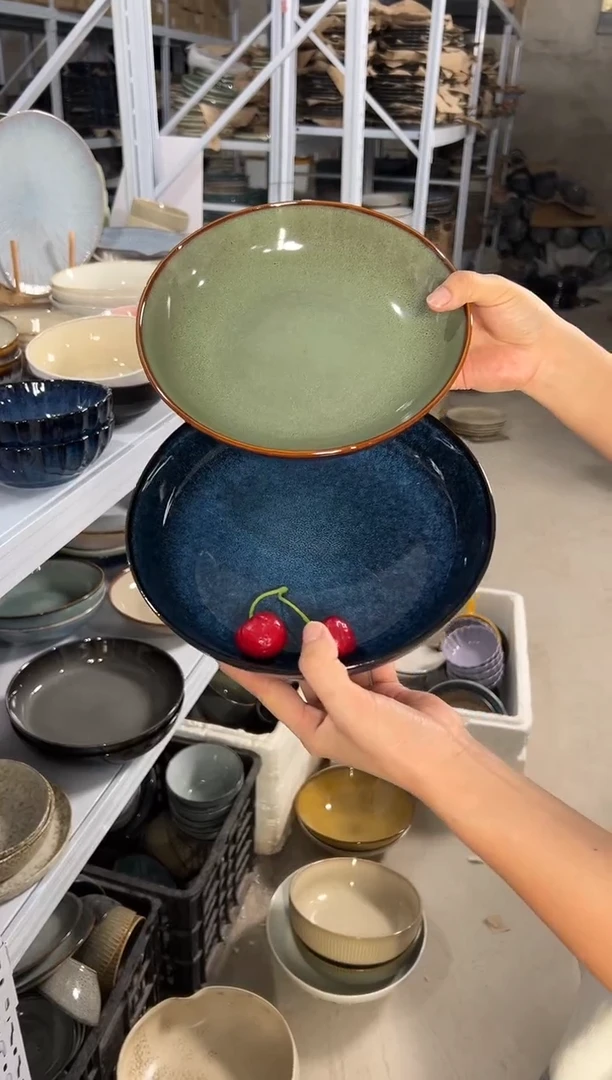 陶瓷外贸尾货瑕疵满20包邮X2深盘