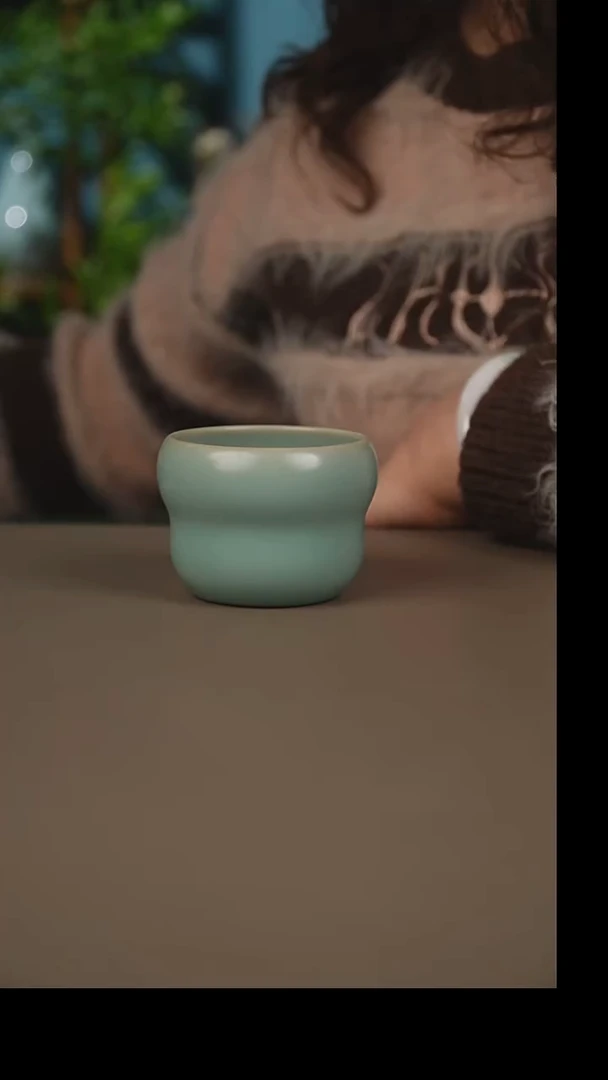 杯仿古天青葫芦杯微暇