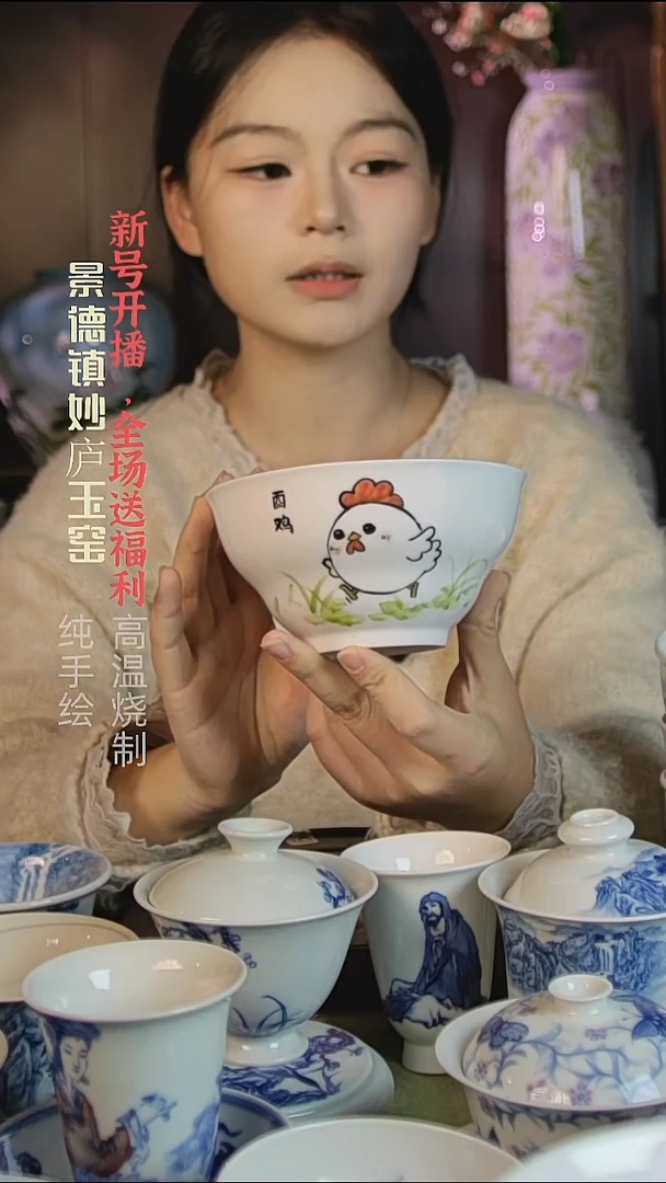 盘陶妙庐玉窑葫芦饭碗