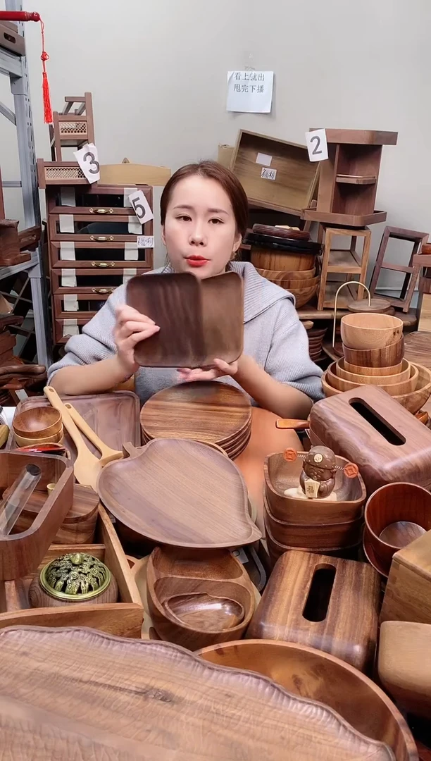 木  南美胡桃木正方盘16.5*16.5*2cm  整木