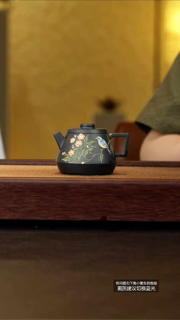 茶壶紫砂东来阁老一厂黑料彩绘巨轮