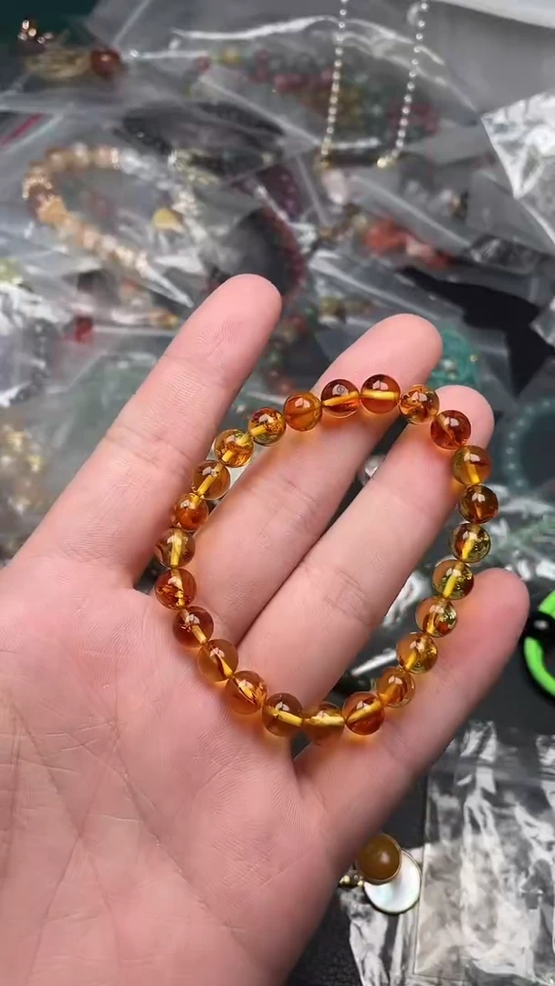 手链琥珀未镶嵌多样性发货拍一发一