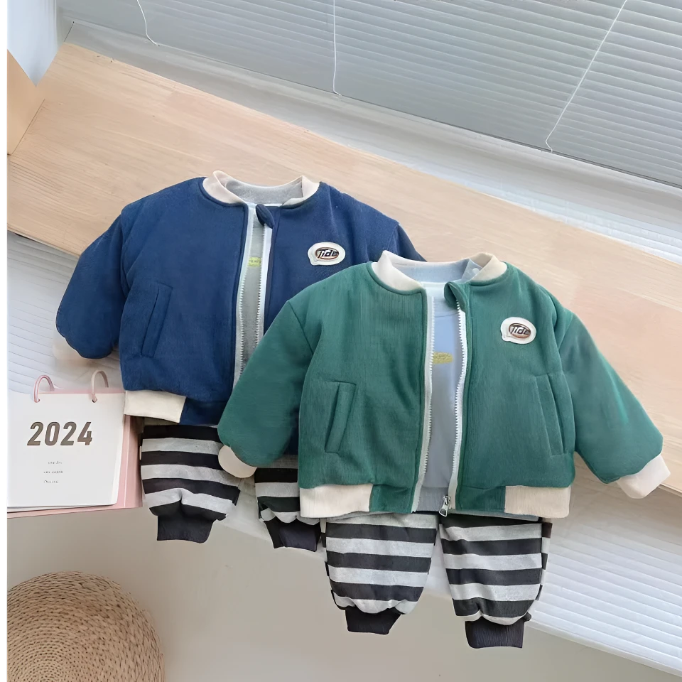 男童棉衣棉服三件套衣服冬装冬儿童棉袄宝宝上衣保暖洋气韩版