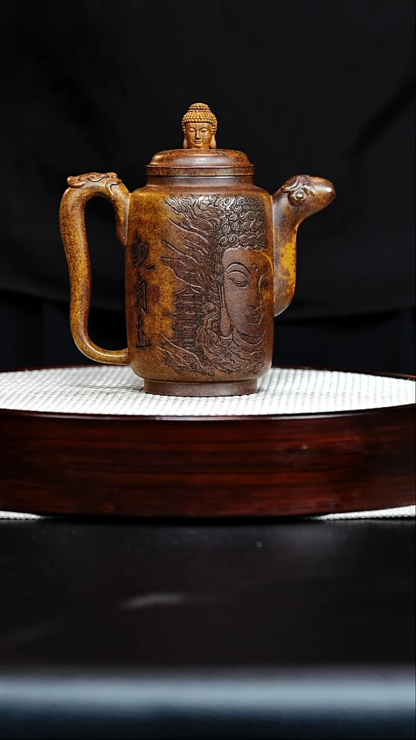 茶壶紫砂宜兴紫砂 龙骨金砂 观自在