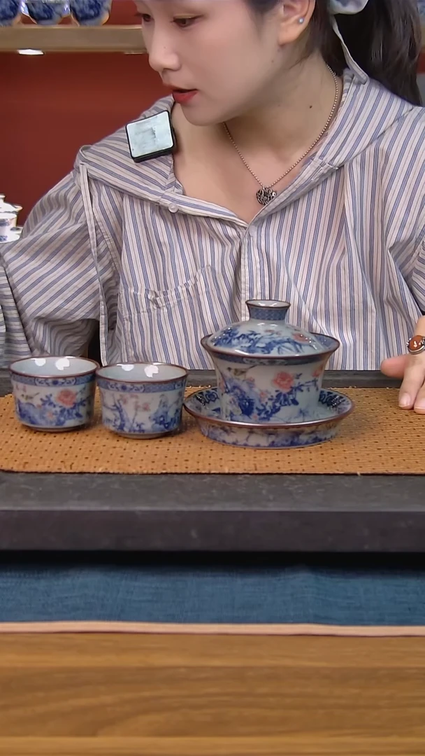 隐*简装家用款3件套 老陶泥开片纹陶瓷茶具