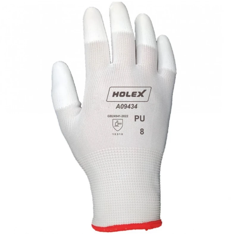 PU手指涂层手套 白色