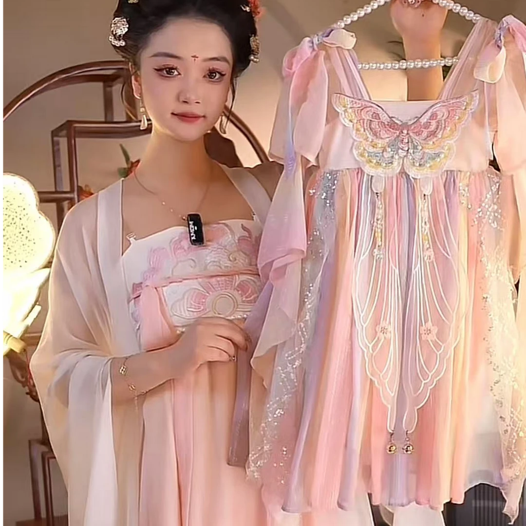 海宁1【小仙儿】2025新款女童国风仙气中国风夏季汉服裙25202