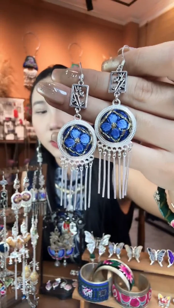 刺绣纯手工民族风耳环