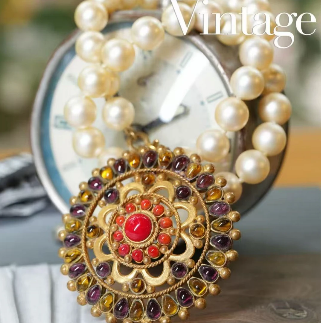 95新 Chanel/香奈儿 柚礼中古/香奈儿琉璃圆盘珍珠项链xp