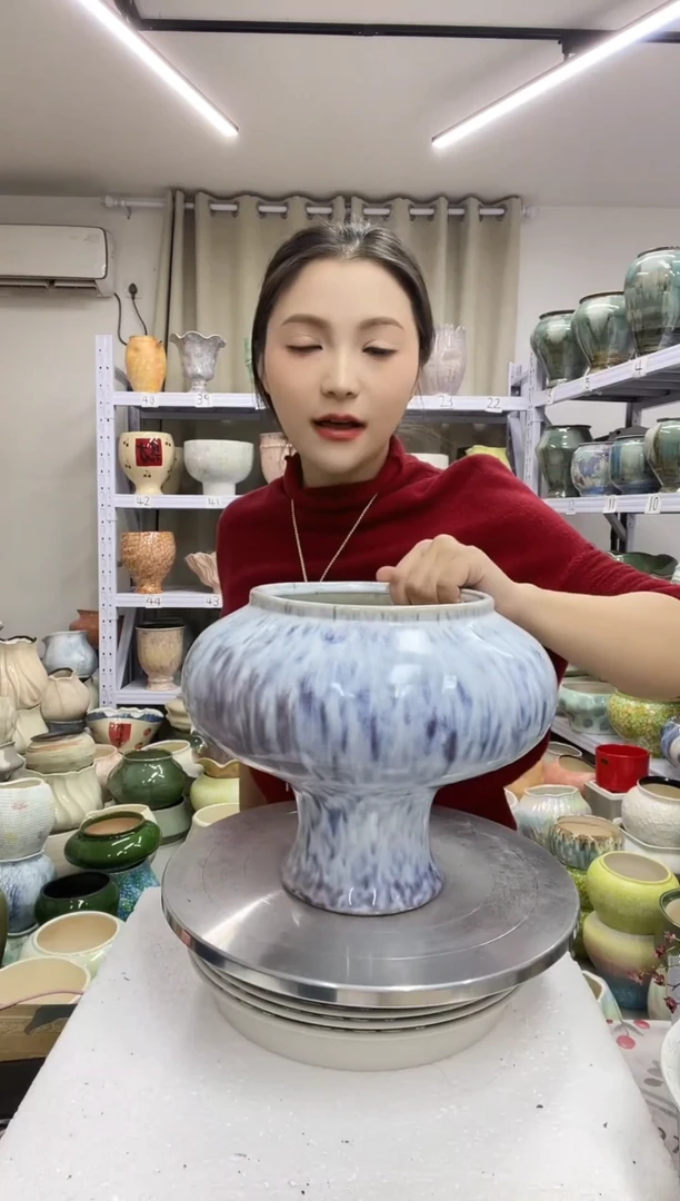 1.4陶瓷花盆直播链接高.  21  口 15