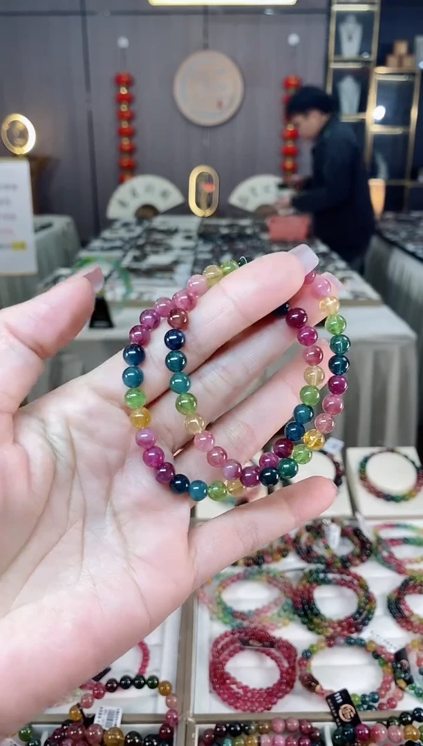 未镶嵌老矿碧玺单圈手串6mm+碧玺多样性发货一条hon