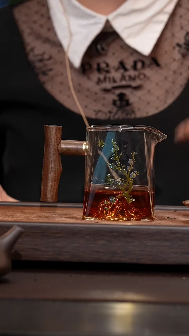 茶壶紫砂木把公道杯（梅花）