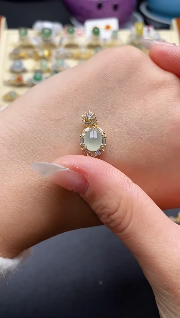 【闪购商品】翡翠戒指银S925镶嵌111111111+9