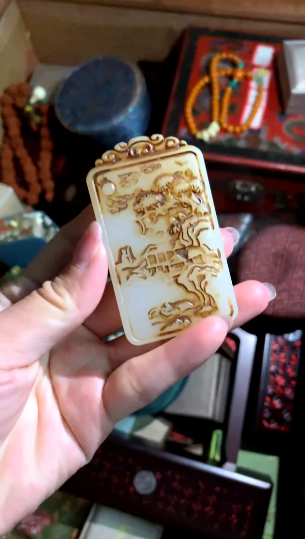 颈饰未镶嵌和田玉润玉潭精品专属摆件