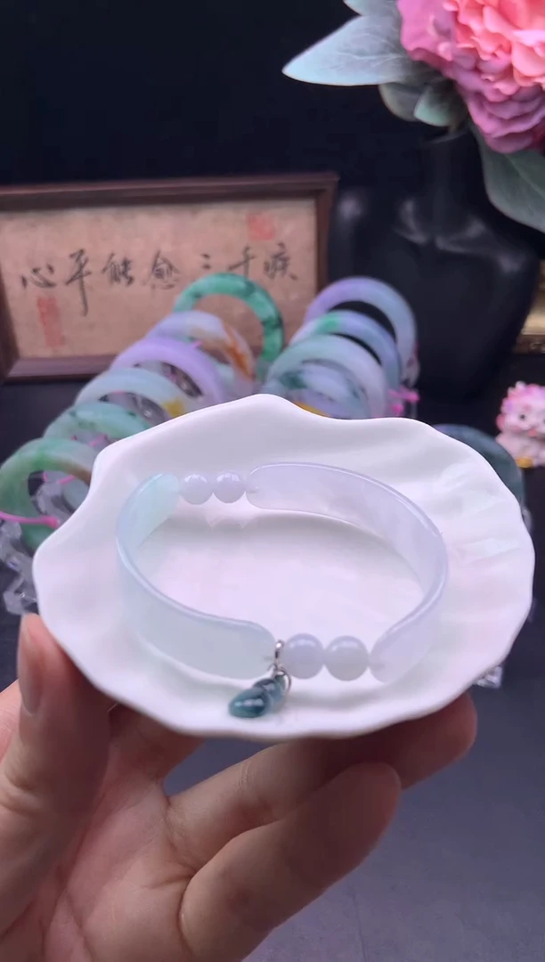 银S925镶嵌挂件翡翠手牌