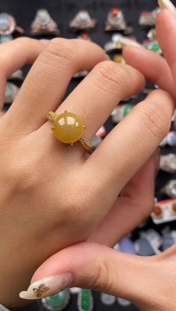 银S925镶嵌戒指翡翠天然A货翡翠78