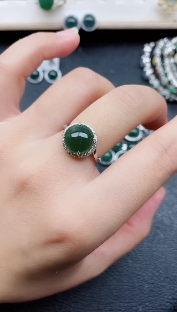 【闪购商品】翡翠戒指银S925镶嵌11111
