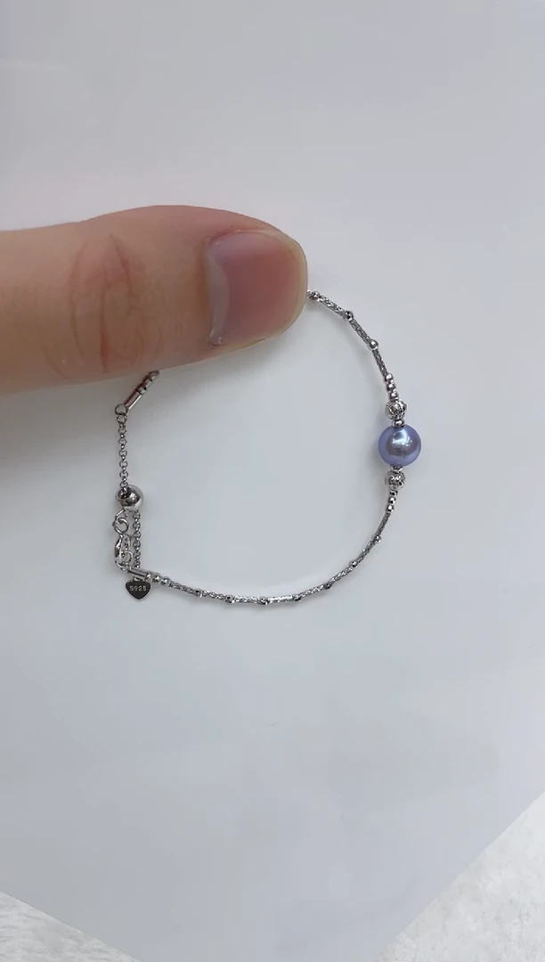 【闪购商品】淡水珍珠手链银S925镶嵌淡水珍珠手链