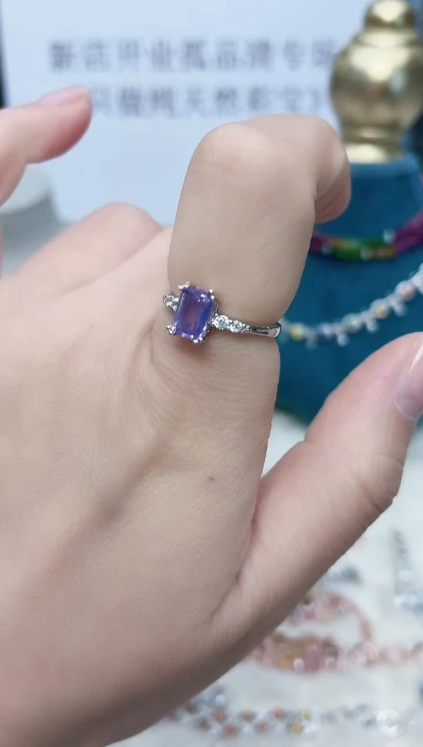 银S925镶嵌戒指水晶458ZB1202产品一个（多样性）