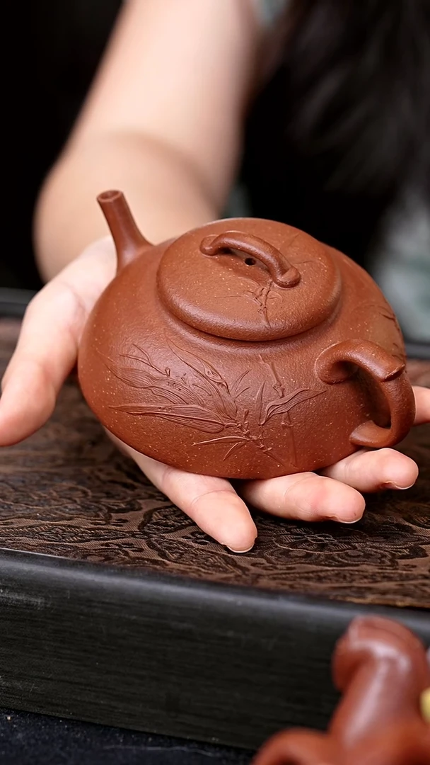 茶壶紫砂全手文竹·半月 一物见春
