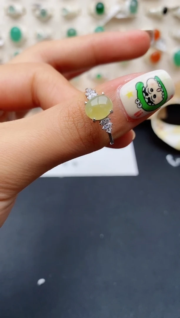 【闪购商品】翡翠戒指银S925镶嵌缅甸翡翠