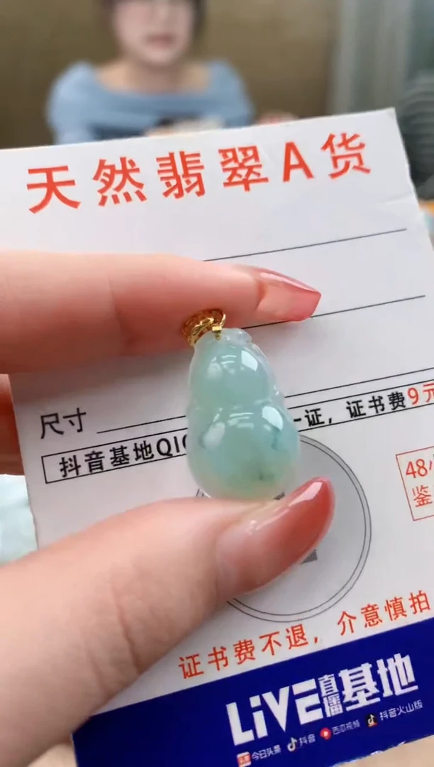 颈饰未镶嵌翡翠 天然A货翡翠挂件