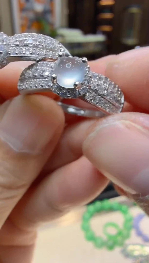 银S925镶嵌戒指翡翠多样性团购发一件